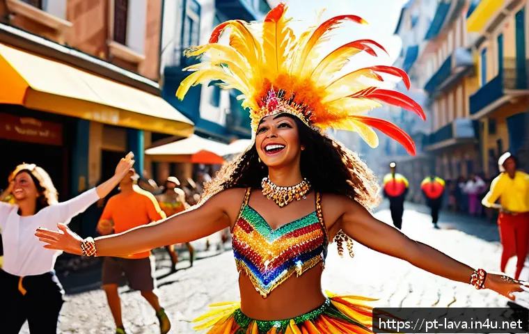 라바 팬들이 가장 좋아하는 캐릭터 - A charismatic animated character inspired by Brazilian culture, wearing colorful festival attire rem...
