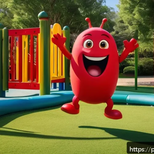 Home 17 라바 캐릭터 인기투표 결과 - A vibrant and dynamic scene featuring the Red Larva character in a lively urban park setting during ...